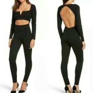 Tiger Mist Cutout Backless Long Sleeved Pantsuit